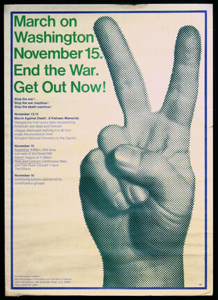 a poster of a hand with peace sign
