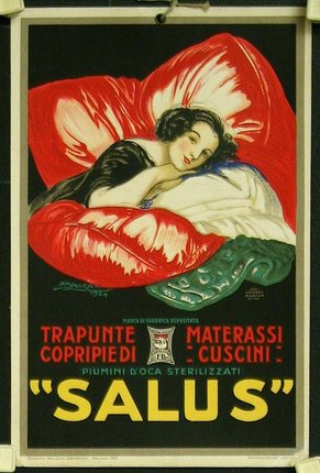a poster of a woman lying on a red flower