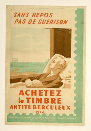 a poster of a man lying in bed