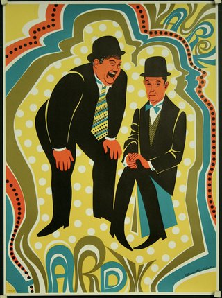 a poster of two men laughing
