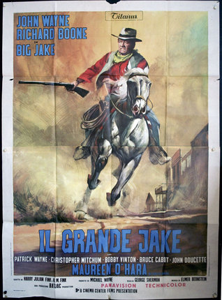 a movie poster of a cowboy on a horse