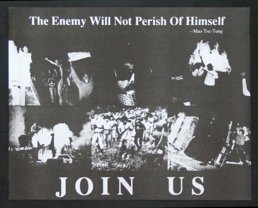 a poster with text and images of people fighting