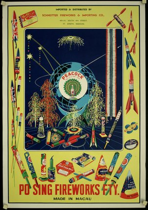 a poster of fireworks and rockets