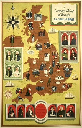 a map of england with different historical characters