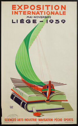a poster of a book and a sailboat