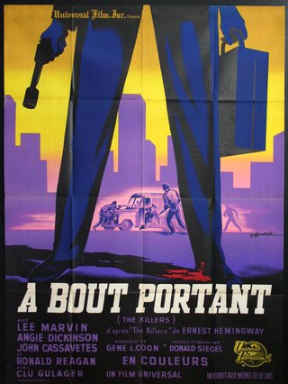 a movie poster with a large man standing on a tall man's legs