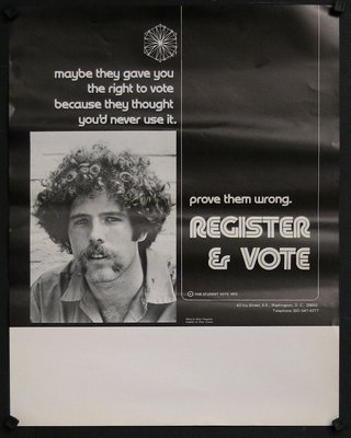 a poster of a man with curly hair