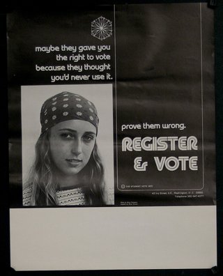 a poster of a woman with a bandana on it