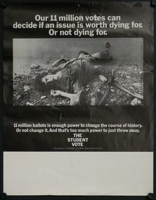 a poster of a person lying on the ground