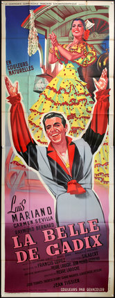 a poster of a man with his arms up