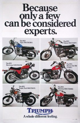 a poster of motorcycles and text