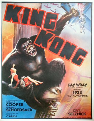 a movie poster with a gorilla and a woman