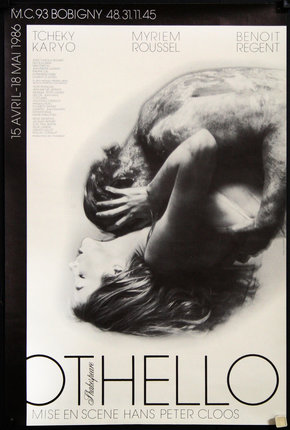 a poster of a woman lying on a man