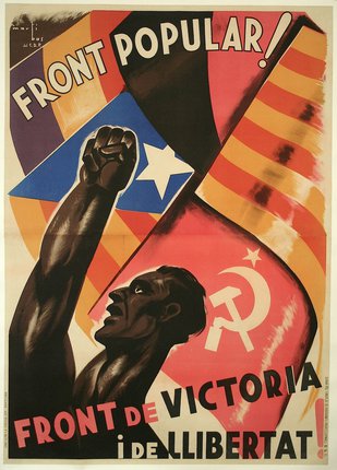 a poster of a man raising his fist