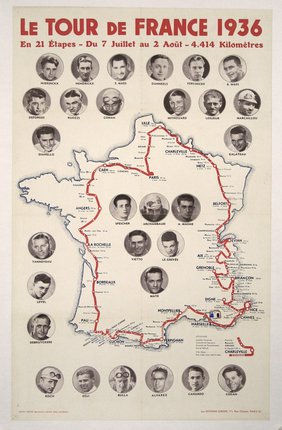 a map of france with many images of men