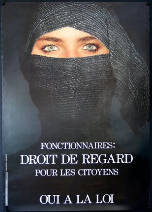a poster of a woman wearing a scarf