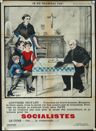 a poster of a family at a table