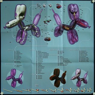 a poster with balloons and pictures of animals