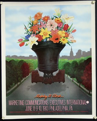a poster of a flower cart