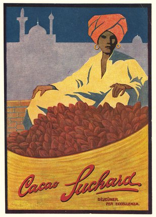 a woman in a turban sitting in a bucket of beans