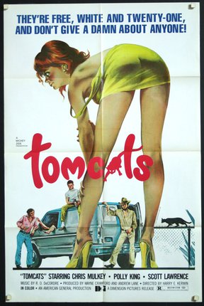 a movie poster with a woman in a short skirt