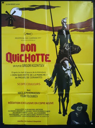 a yellow poster with a man on a horse