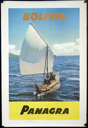 a poster with a boat on the water