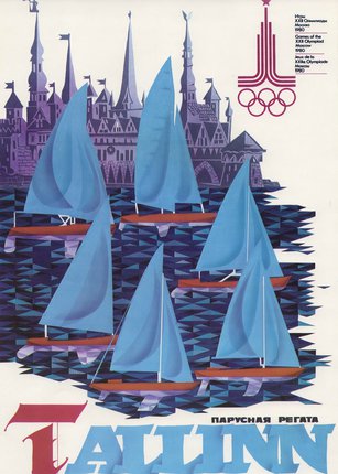 a poster of a group of sailboats