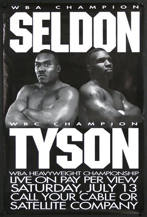 a black and white poster with two men