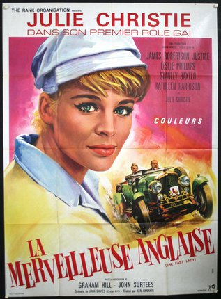 a movie poster of a woman and a car