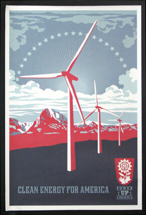 a poster of wind turbines