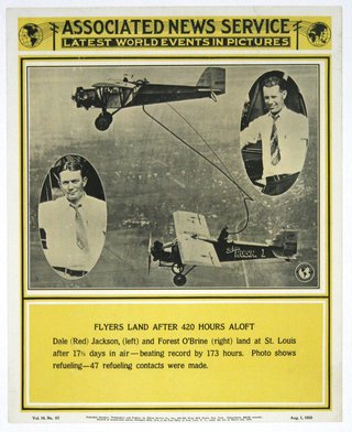 a poster of a man flying an airplane