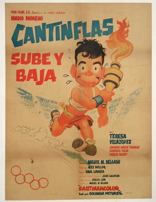 a poster of a man running with a torch