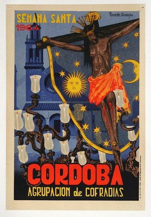 a poster of a man on a cross