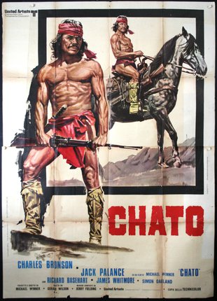 a poster of a man holding a gun and a horse