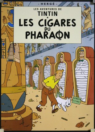 a comic book cover with a dog walking in front of egyptian pharaohs