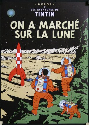 a poster of astronauts on the moon