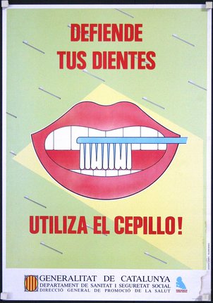 a poster with a mouth and toothbrush