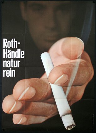 a poster with a hand holding a cigarette
