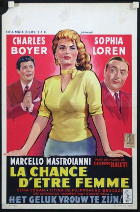 a movie poster of a woman and three men