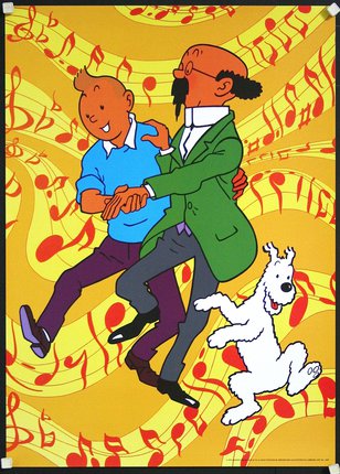 a cartoon of two men dancing