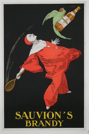 a poster of a man playing tennis
