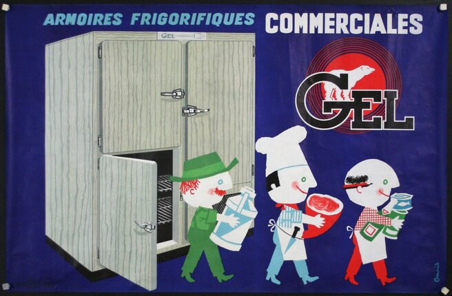 a poster of a refrigerator