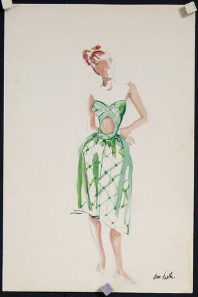 a drawing of a woman in a dress