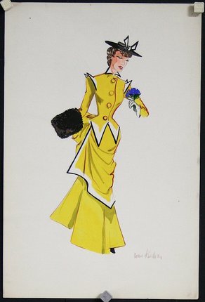 a woman in a yellow dress