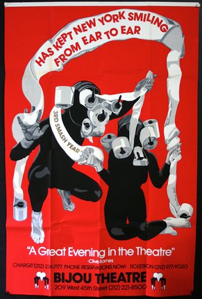 a poster of men holding toilet paper