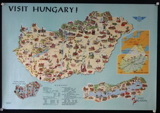 a map of hungary with different cities