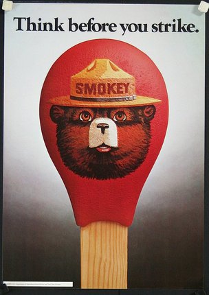 a red and white ice cream stick with a bear and hat on it