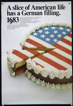 a cake with a flag on it