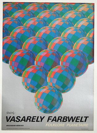 a poster of balls in a row